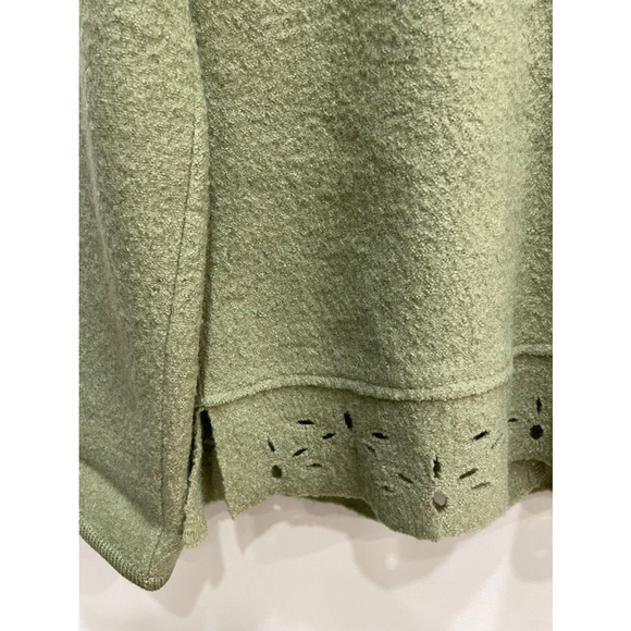 Vintage Rino Rossi Boiled Wool Jacket Cardigan Button Up Floral Cutout Green M - Picture 10 of 16